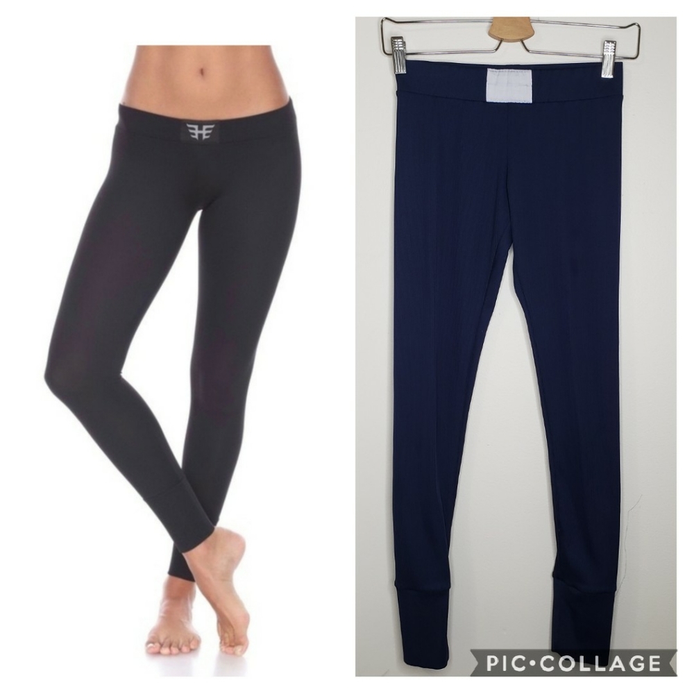 Heroine Sport Performance Ribbed Navy Blue Leggings S (2-4)